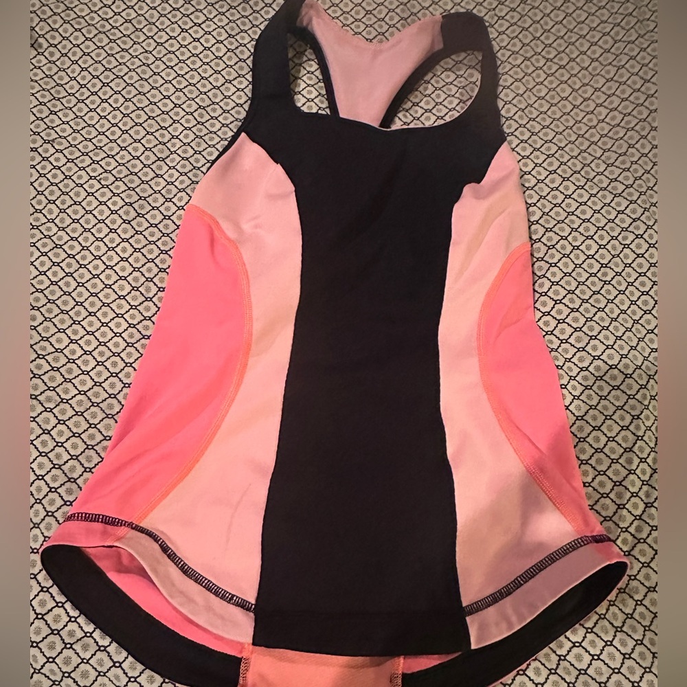 Lululemon Athletica Black and Pink Tank Top